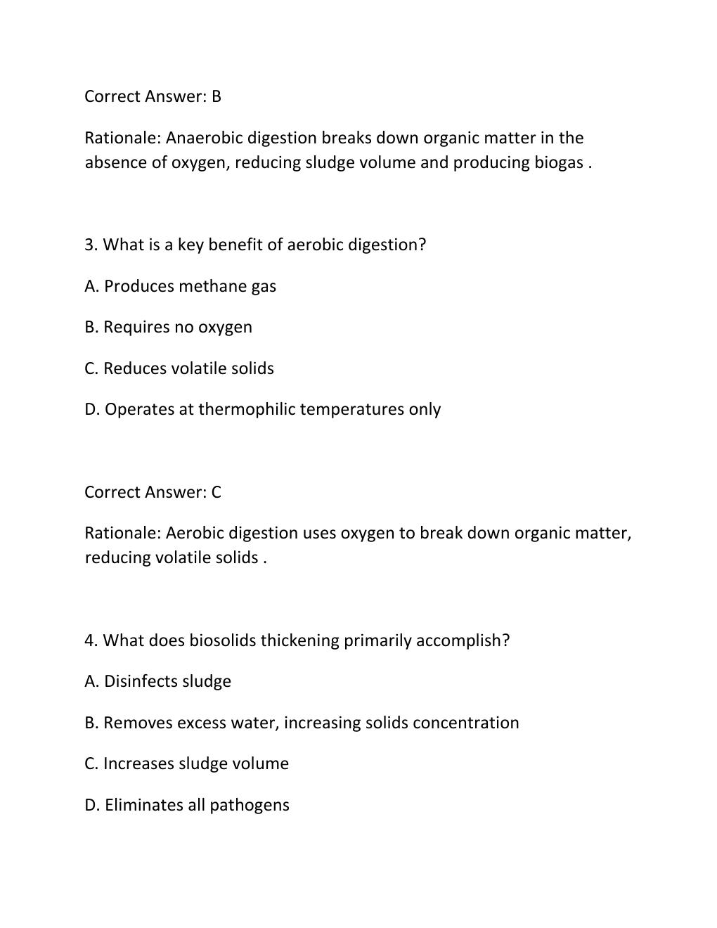 Preview page 2 of SOLIDS HANDLING AND BIOSOLIDS MANAGEMENT CERTIFICATION EXAM PRACTICE QUESTIONS AND CORRECT ANSWERS