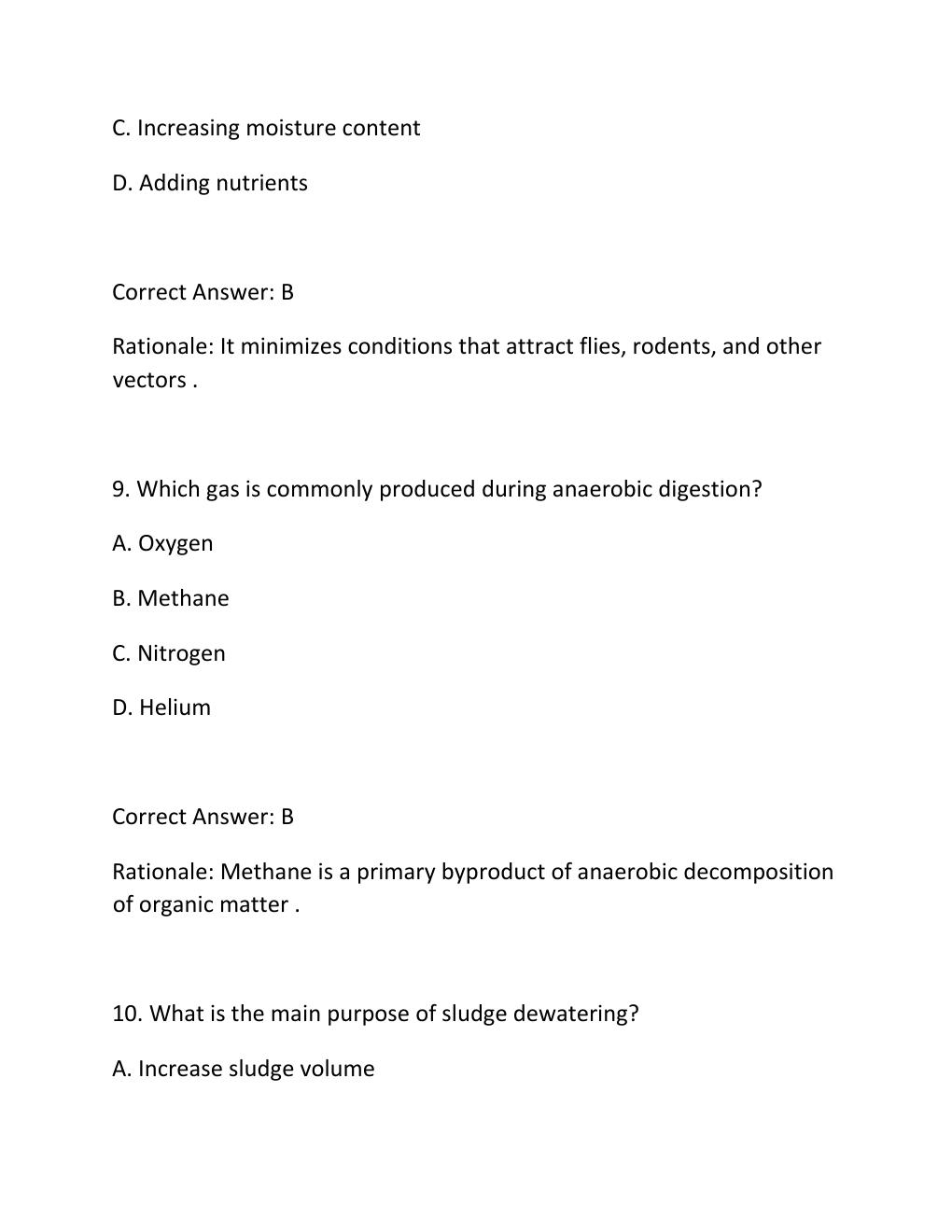 Preview page 5 of SOLIDS HANDLING AND BIOSOLIDS MANAGEMENT CERTIFICATION EXAM PRACTICE QUESTIONS AND CORRECT ANSWERS