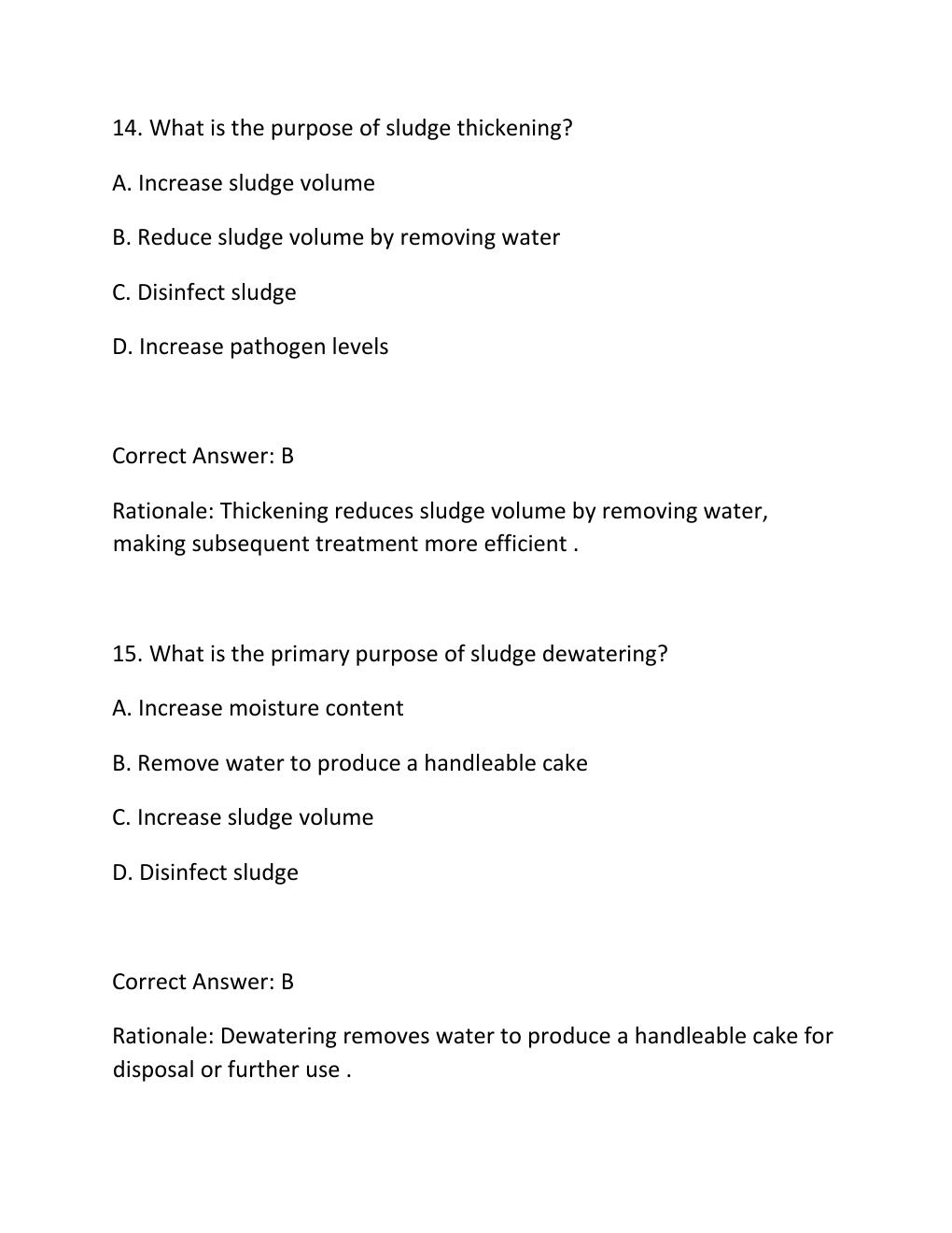 Preview page 8 of SOLIDS HANDLING AND BIOSOLIDS MANAGEMENT CERTIFICATION EXAM PRACTICE QUESTIONS AND CORRECT ANSWERS