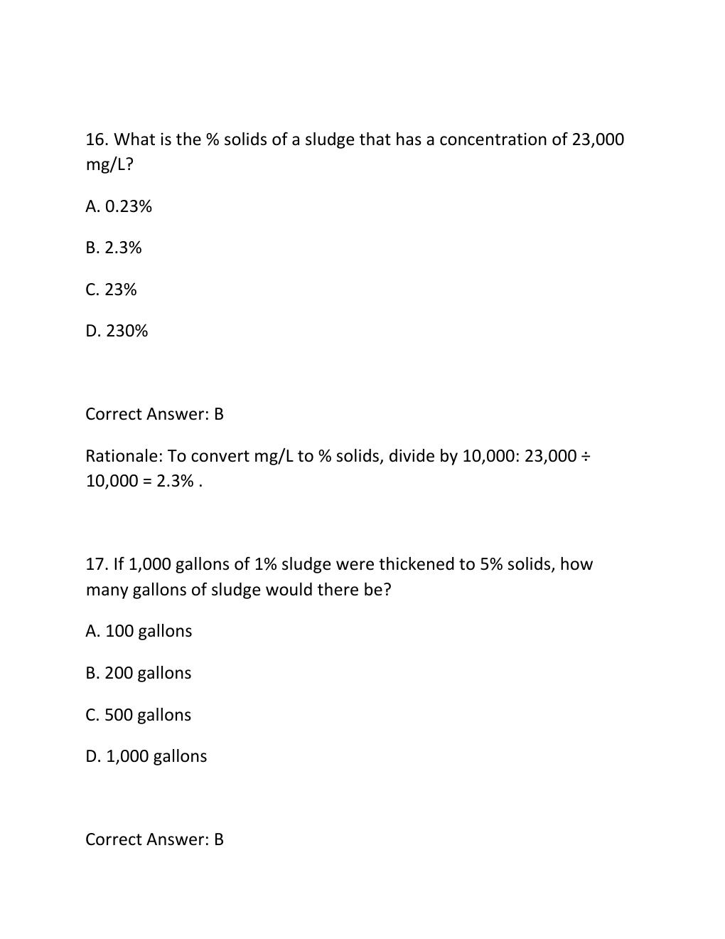 Preview page 9 of SOLIDS HANDLING AND BIOSOLIDS MANAGEMENT CERTIFICATION EXAM PRACTICE QUESTIONS AND CORRECT ANSWERS