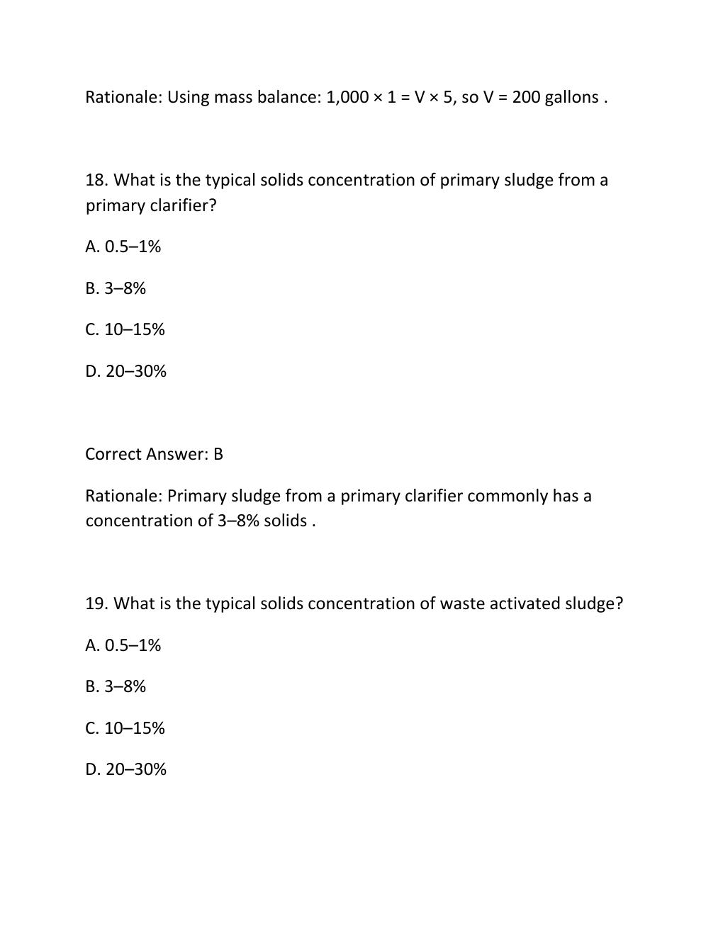 Preview page 10 of SOLIDS HANDLING AND BIOSOLIDS MANAGEMENT CERTIFICATION EXAM PRACTICE QUESTIONS AND CORRECT ANSWERS