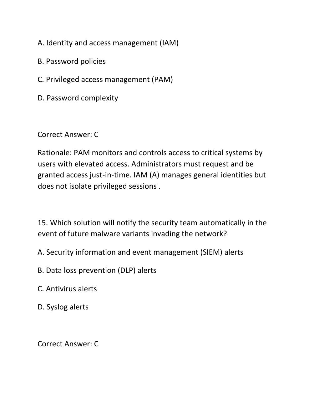 Preview page 10 of WGU D488 CYBERSECURITY ARCHITECTURE AND ENGINEERING WESTERN GOVERNORS UNIVERSITY FINAL COMPREHENSIVE EXAM QUESTIONS AND