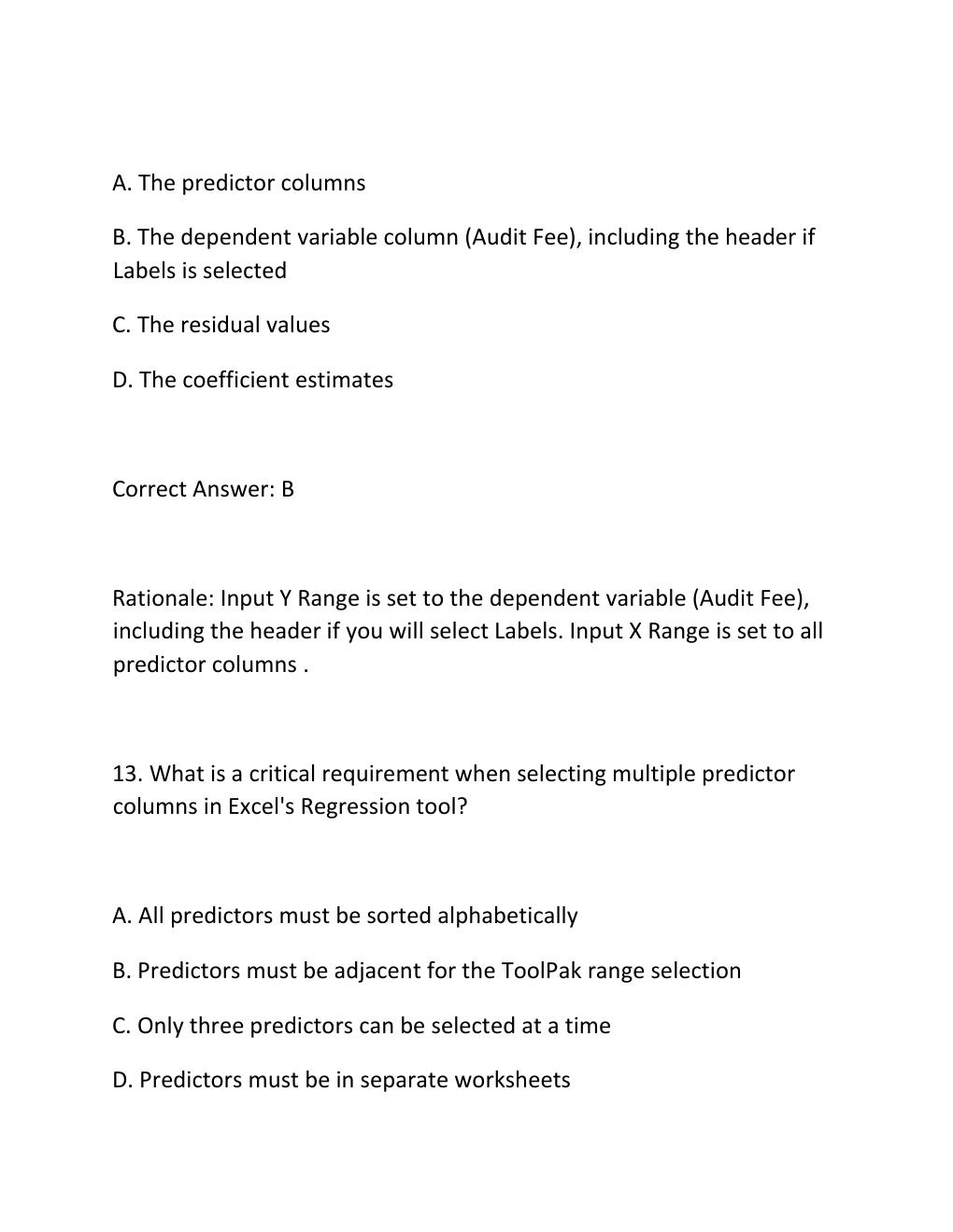 Preview page 10 of WGU D553 DATA ANALYTICS FOR ACCOUNTANTS II TASK 1 PERFORMANCE ASSESSMENT GUIDE AUDIT FEE REGRESSION EXCEL ANALYSIS AND P
