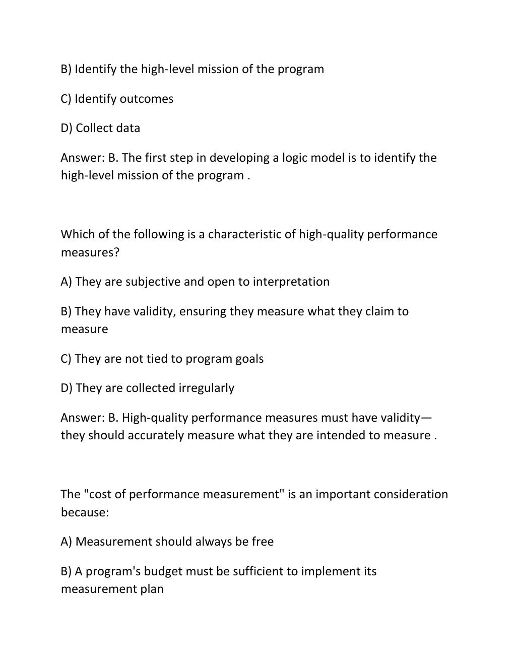 Preview page 5 of WGU D585 PROGRAM EVALUATION PERFORMANCE ASSESSMENT COMPLETE RUBRIC ALIGNED EXEMPLAR HLTH 2620 PRACTICE EXAM QUESTIONS AN
