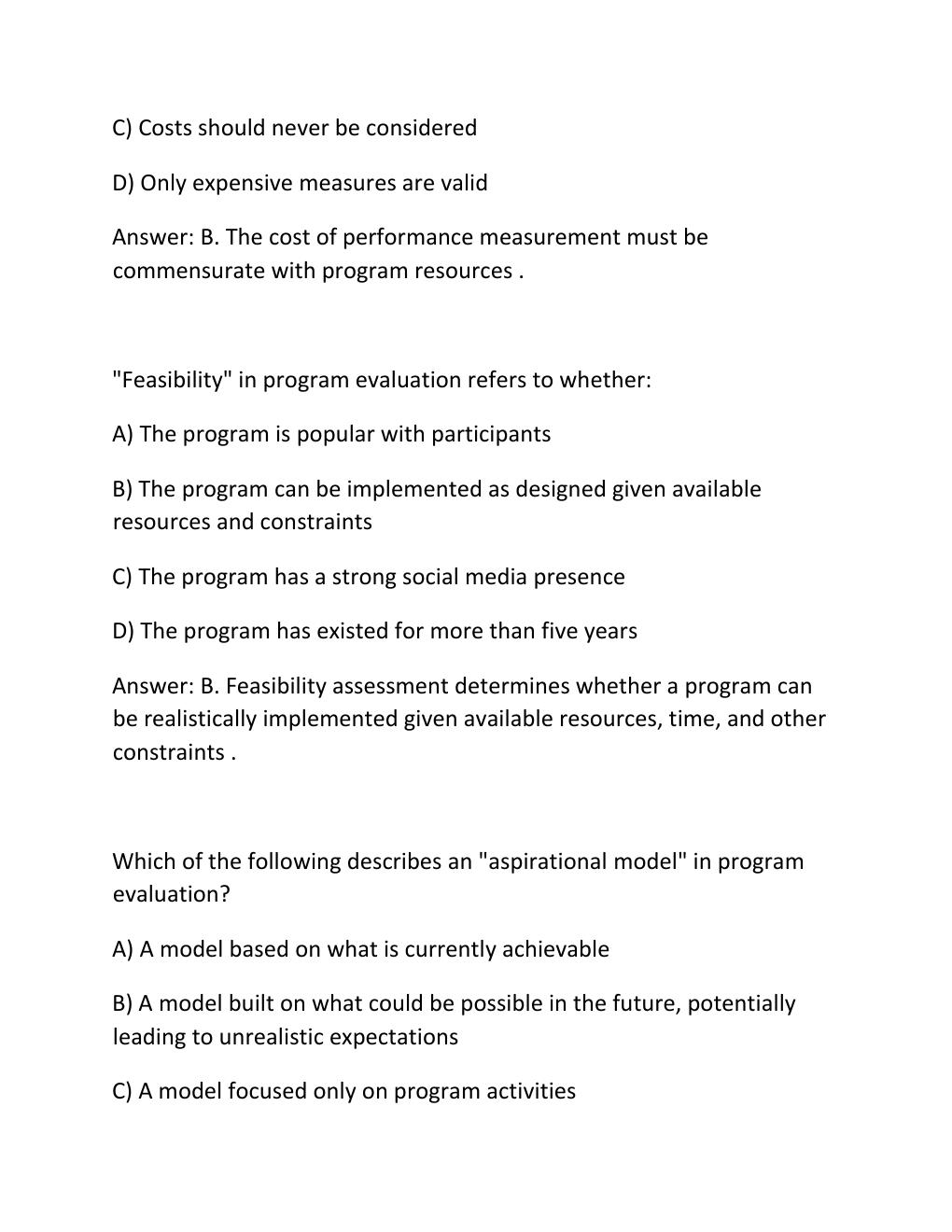 Preview page 6 of WGU D585 PROGRAM EVALUATION PERFORMANCE ASSESSMENT COMPLETE RUBRIC ALIGNED EXEMPLAR HLTH 2620 PRACTICE EXAM QUESTIONS AN