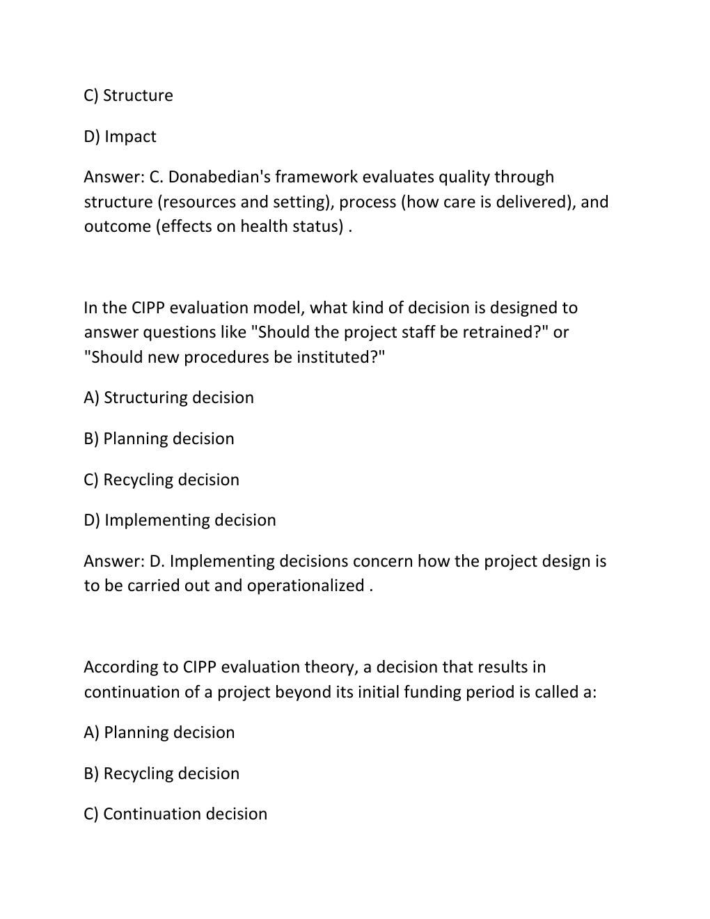 Preview page 10 of WGU D585 PROGRAM EVALUATION PERFORMANCE ASSESSMENT COMPLETE RUBRIC ALIGNED EXEMPLAR HLTH 2620 PRACTICE EXAM QUESTIONS AN
