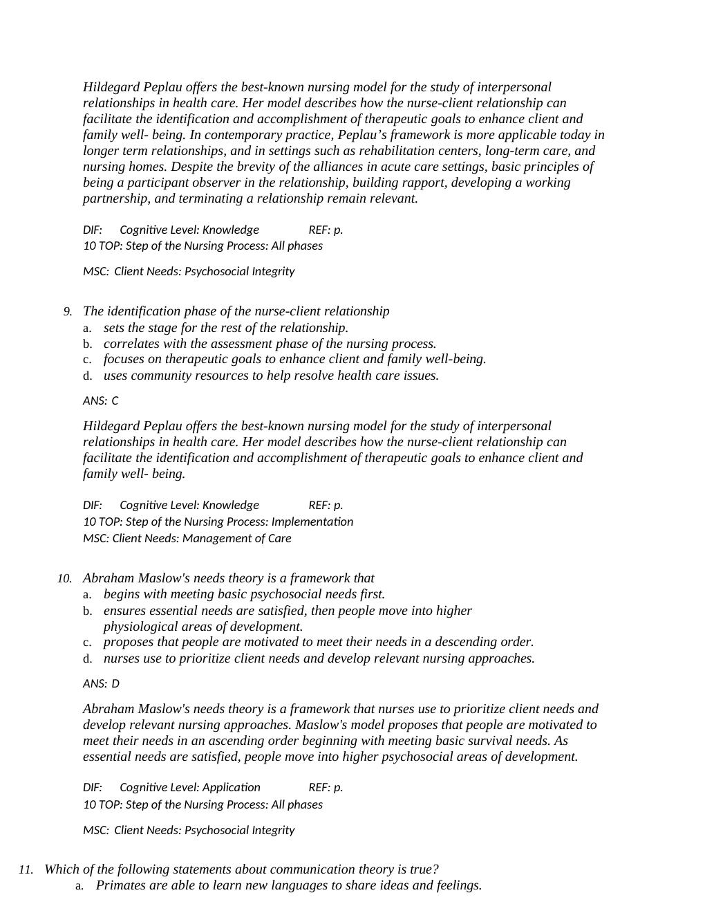 Preview page 9 of Test Bank Interpersonal Relationships 9th Edition