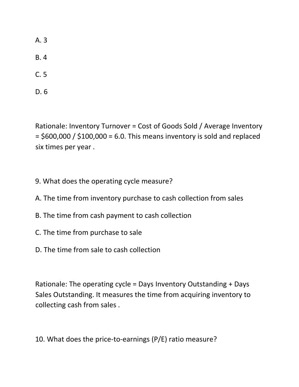 Preview page 5 of WGU D556 CORPORATE FINANCIAL ANALYSIS COMPREHENSIVE OA MASTER STUDY GUIDE UPDATED FORMULAS WORKED EXAMPLES PRACTICE QUES