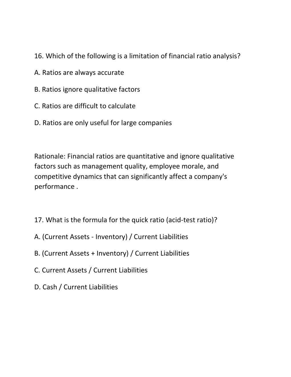 Preview page 9 of WGU D556 CORPORATE FINANCIAL ANALYSIS COMPREHENSIVE OA MASTER STUDY GUIDE UPDATED FORMULAS WORKED EXAMPLES PRACTICE QUES