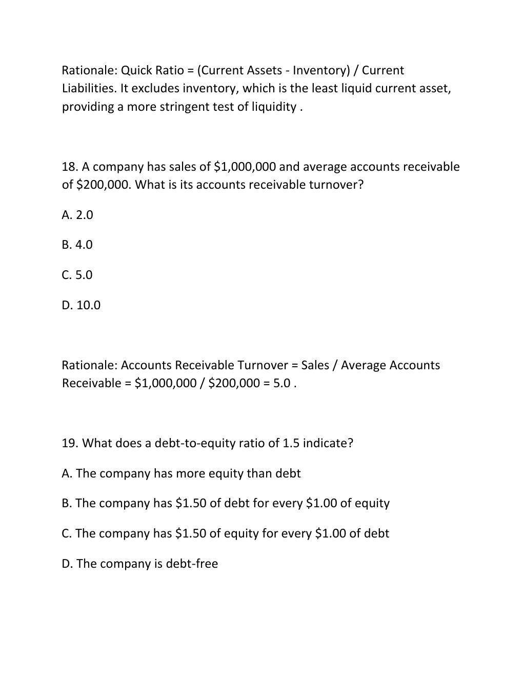 Preview page 10 of WGU D556 CORPORATE FINANCIAL ANALYSIS COMPREHENSIVE OA MASTER STUDY GUIDE UPDATED FORMULAS WORKED EXAMPLES PRACTICE QUES