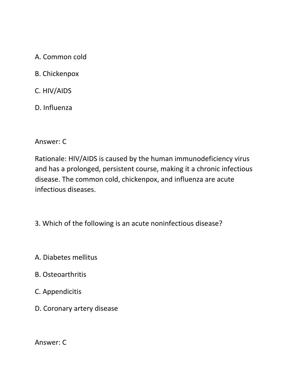 Preview page 2 of WGU D589 Chronic and Infectious Diseases — Objective Assessment Practice Bank
