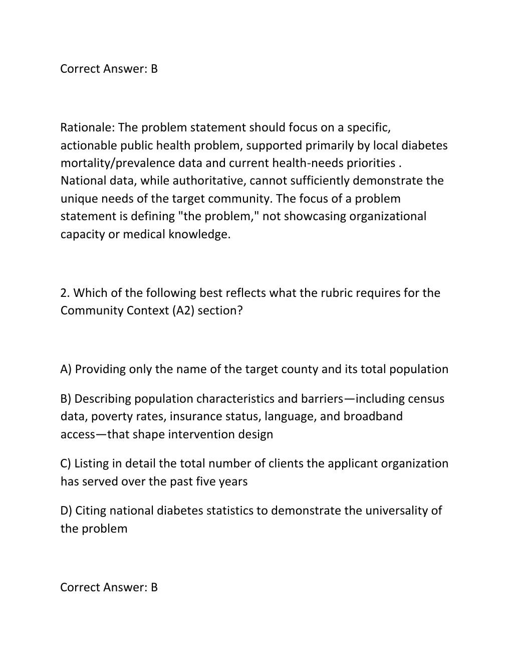 Preview page 2 of WGU D591 GRANT WRITING TASK 1 PERFORMANCE ASSESSMENT TYPE 2 DIABETES NEEDS ASSESSMENT