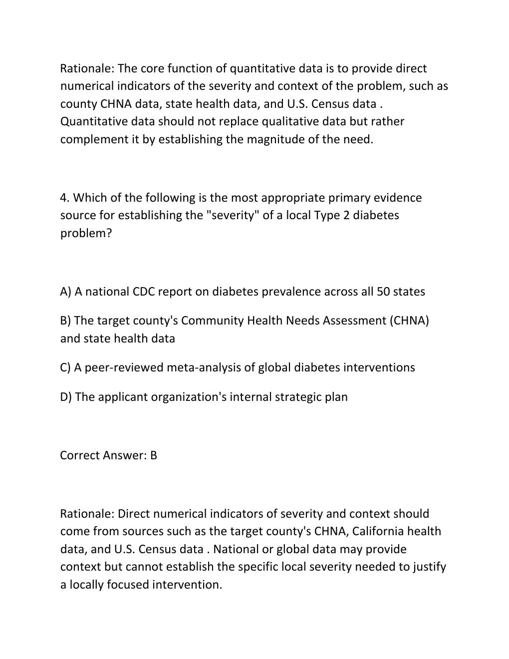 Preview page 4 of WGU D591 GRANT WRITING TASK 1 PERFORMANCE ASSESSMENT TYPE 2 DIABETES NEEDS ASSESSMENT