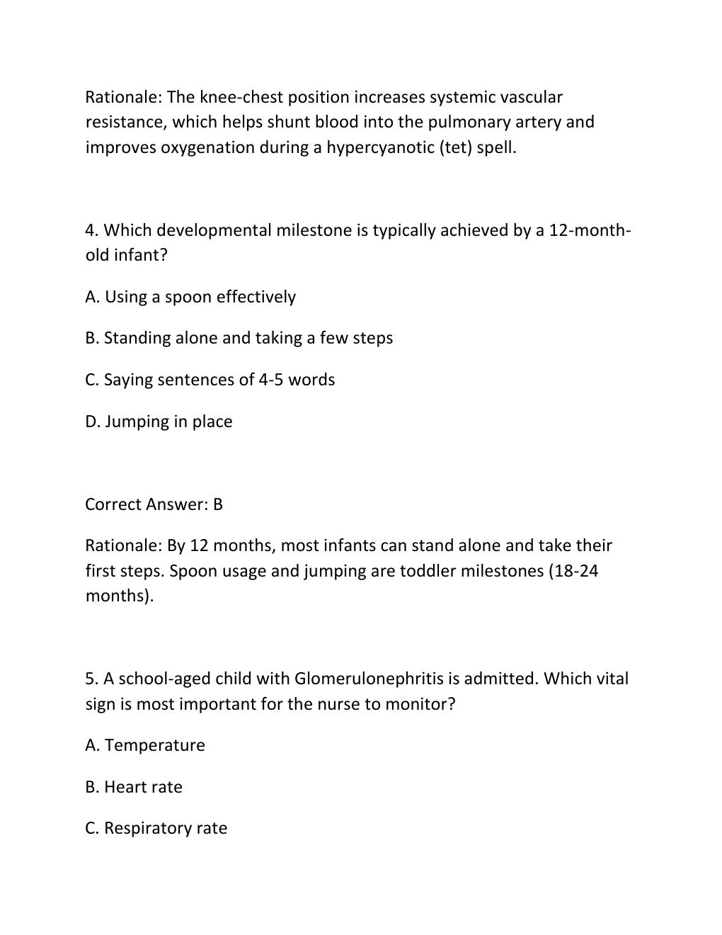 Preview page 3 of RN HESI PEDIATRIC EXAM ACTUAL HESI RN PEDIATRIC VERSION 3