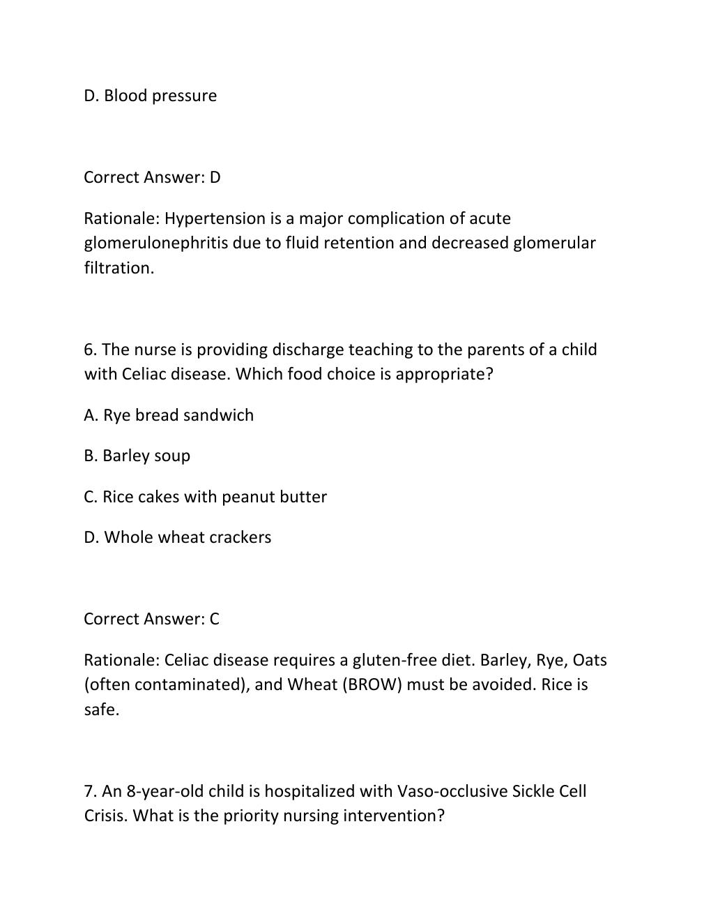 Preview page 4 of RN HESI PEDIATRIC EXAM ACTUAL HESI RN PEDIATRIC VERSION 3