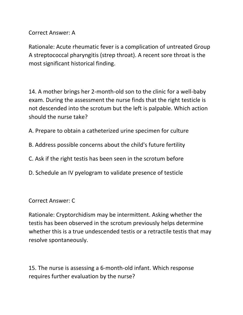 Preview page 9 of RN HESI PEDIATRIC EXAM ACTUAL HESI RN PEDIATRIC VERSION 3