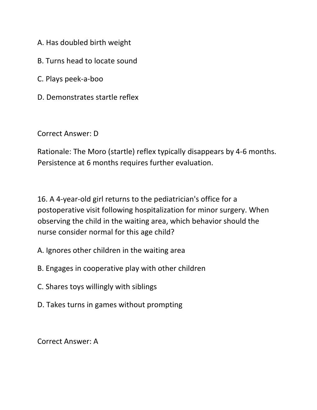 Preview page 10 of RN HESI PEDIATRIC EXAM ACTUAL HESI RN PEDIATRIC VERSION 3