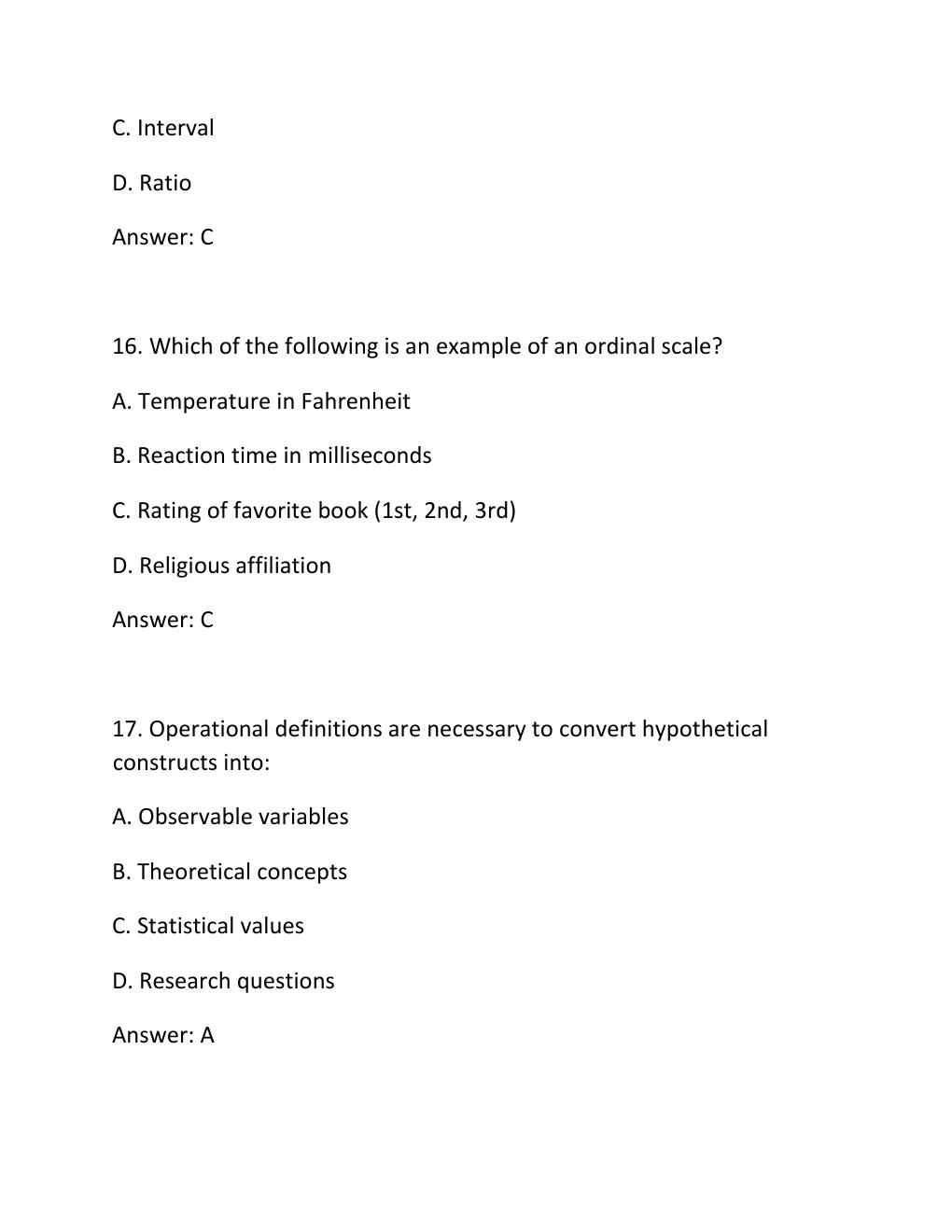 Preview page 7 of PSYC 255 EXPERIMENTAL RESEARCH METHODS, HYPOTHESIS TESTING, DEFINITIONS & MEASUREMENT QUIZ QUESTIONS AND ANSWERS 2026 UP