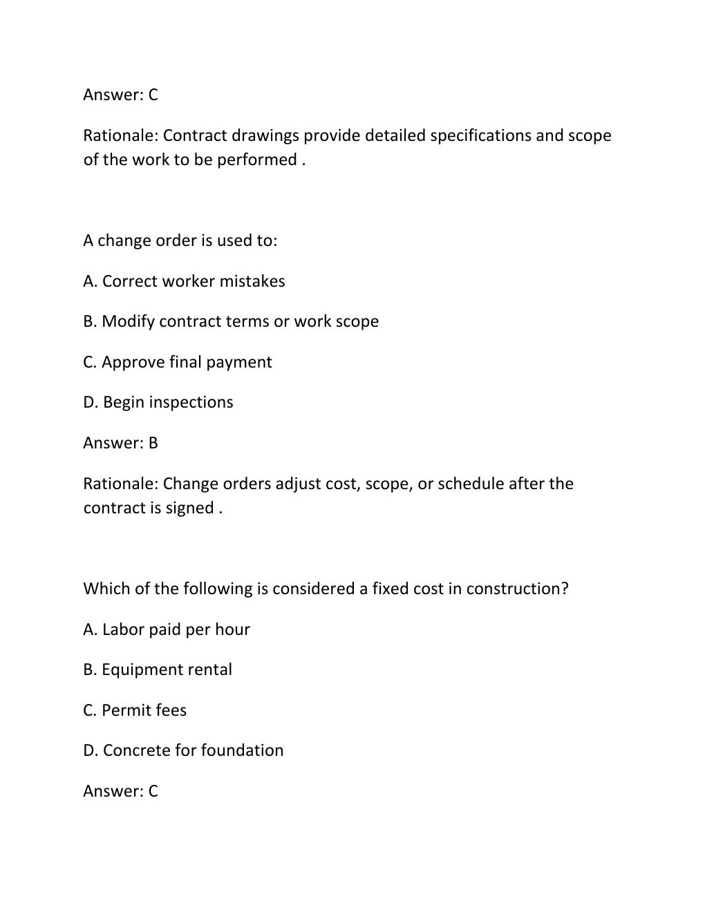 Preview page 4 of SPRINGFIELD BUILDING CONTRACTOR EXAM PRACTICE QUESTIONS AND CORRECT ANSWERS