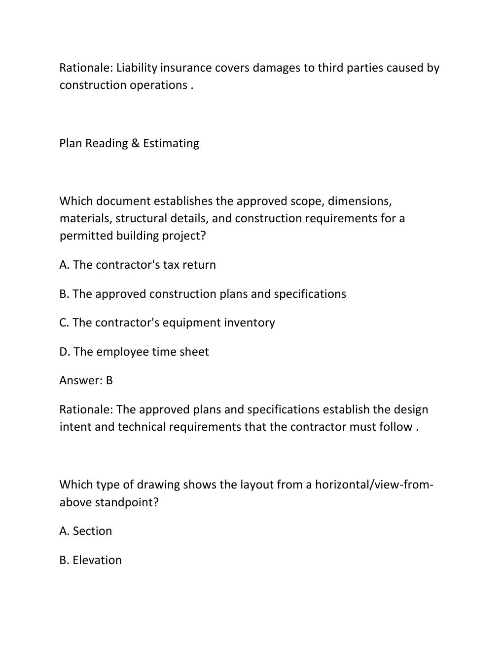 Preview page 7 of SPRINGFIELD BUILDING CONTRACTOR EXAM PRACTICE QUESTIONS AND CORRECT ANSWERS