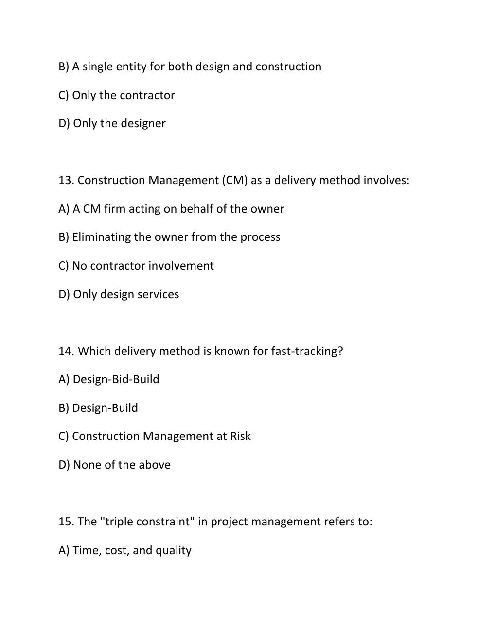 Preview page 5 of ENGV 380 Quiz 3 Construction Industry, Management Functions & Estimates Questions..