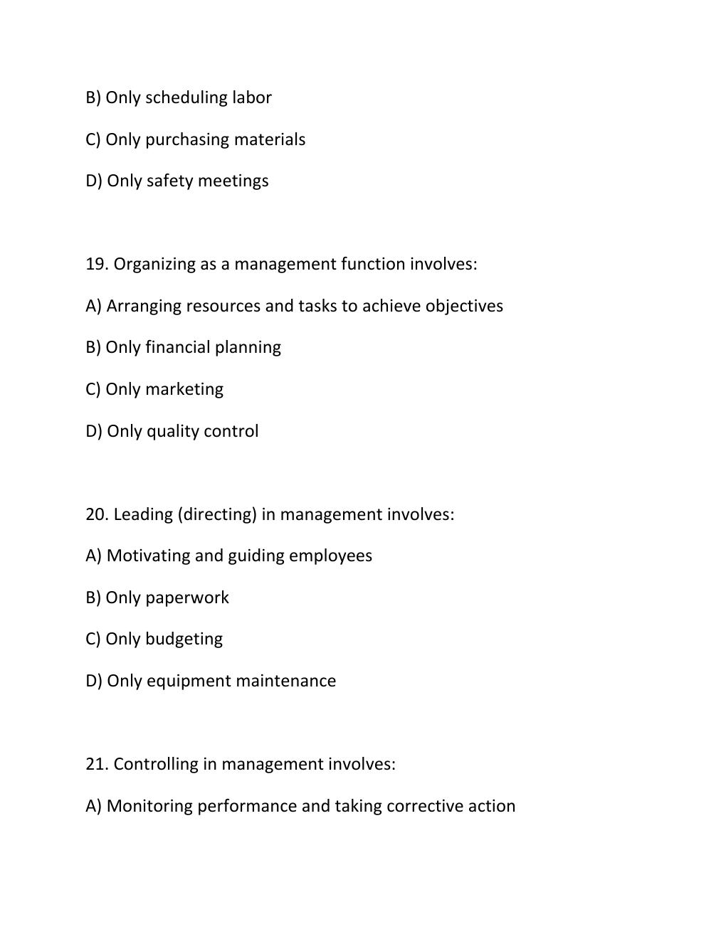 Preview page 7 of ENGV 380 Quiz 3 Construction Industry, Management Functions & Estimates Questions..