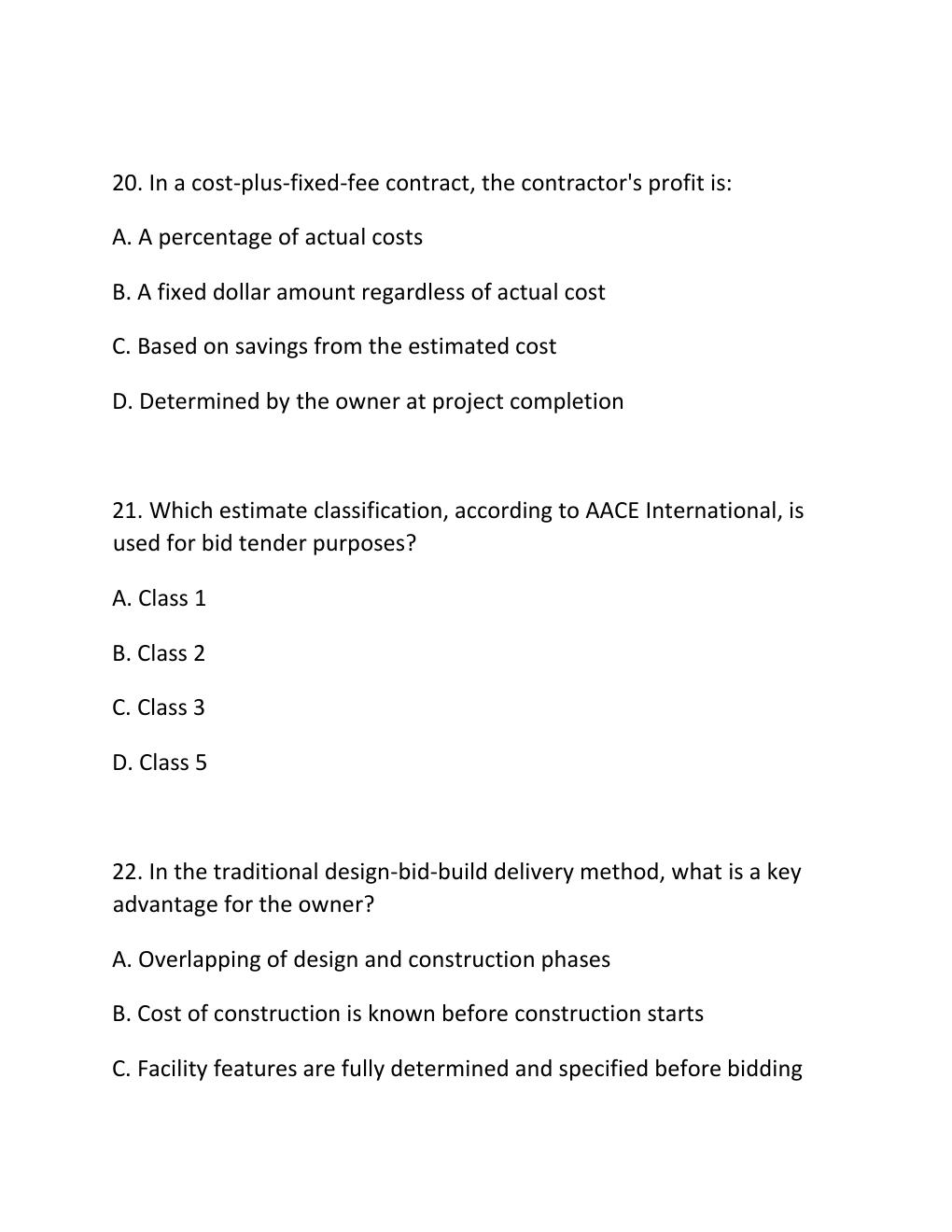Preview page 8 of ENGV 380 Quiz 5 Estimating Building Projects & Construction Contract Administration