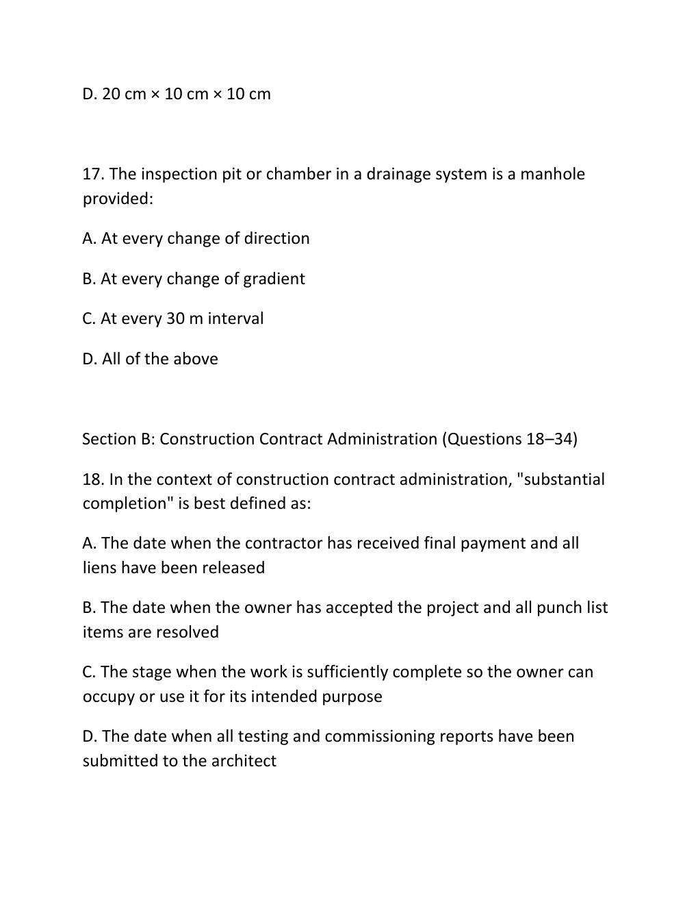 Preview page 7 of ENGV 380 Quiz 7 Estimates, Construction Contract Administration & Machine Power