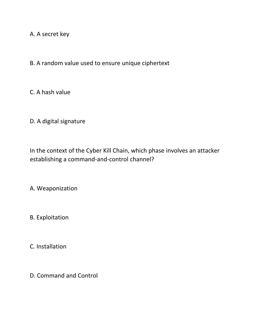 Preview page 8 of IS 5403 Cybersecurity Week 5 Quizzes Questions