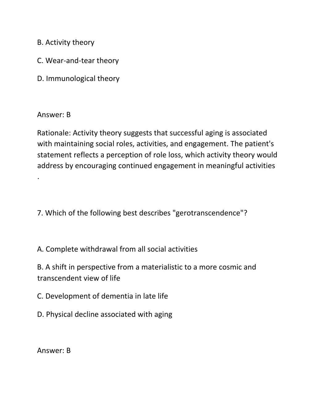 Preview page 5 of Jersey College NUR202 Geriatric Nursing Midterm Exam 75 Practice Questions