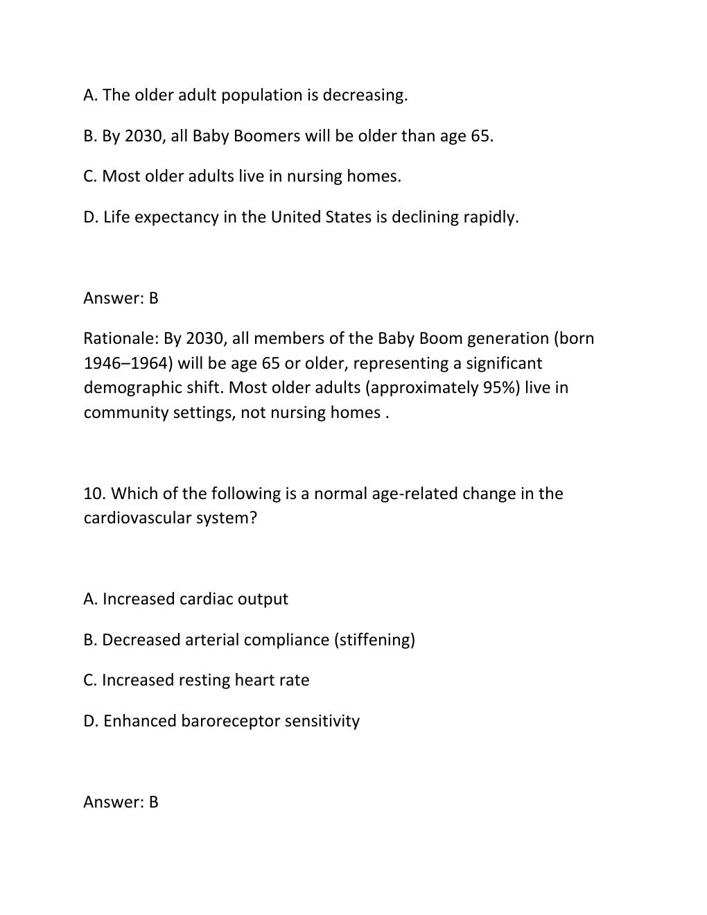 Preview page 7 of Jersey College NUR202 Geriatric Nursing Midterm Exam 75 Practice Questions