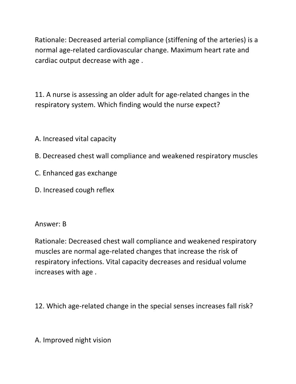Preview page 8 of Jersey College NUR202 Geriatric Nursing Midterm Exam 75 Practice Questions