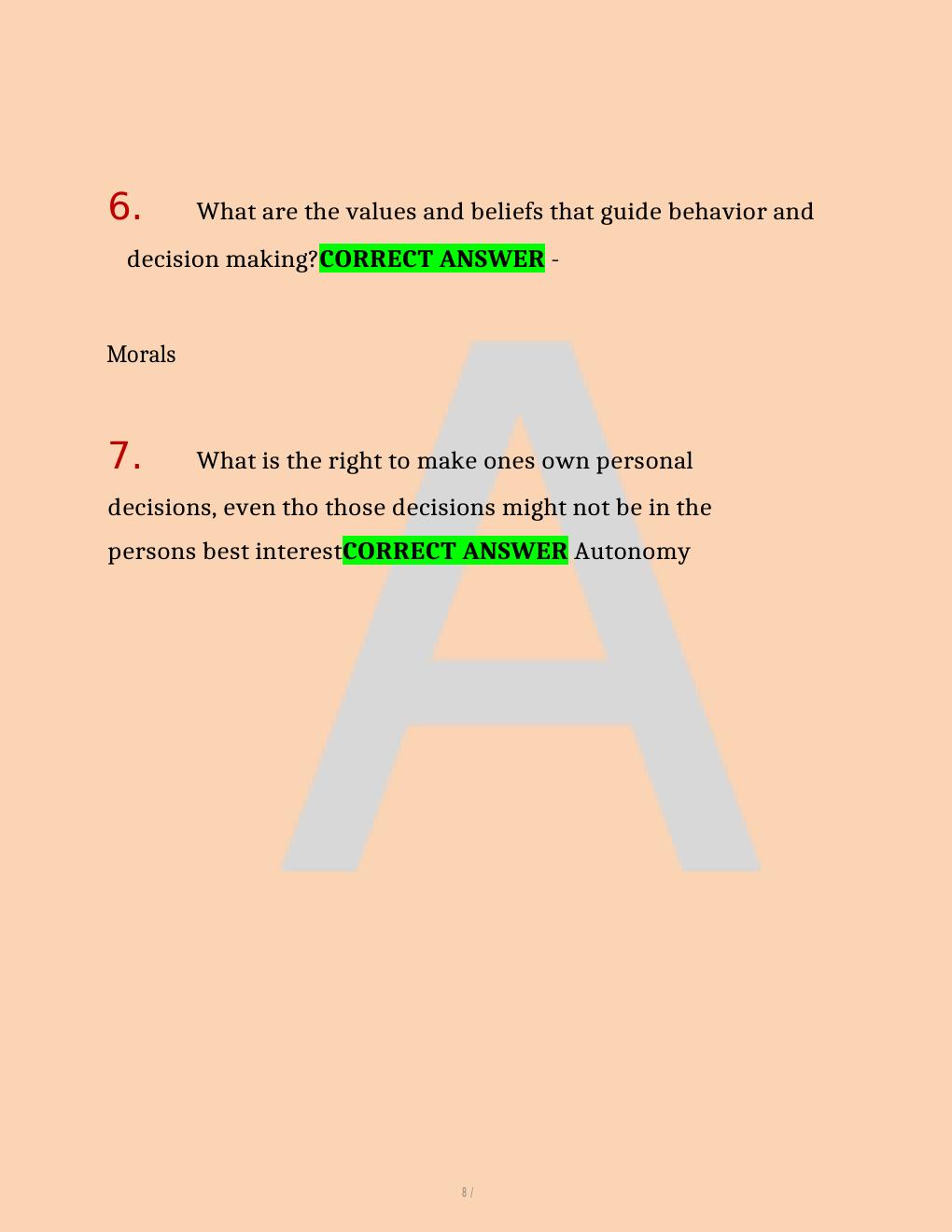 Preview page 8 of ATI  COMPREHENSIVE PREDICTOR EXAM WITH QUESTIONS AND  REVISED CORRECT ANSWERS,  100%  GUARANTEE  PASS