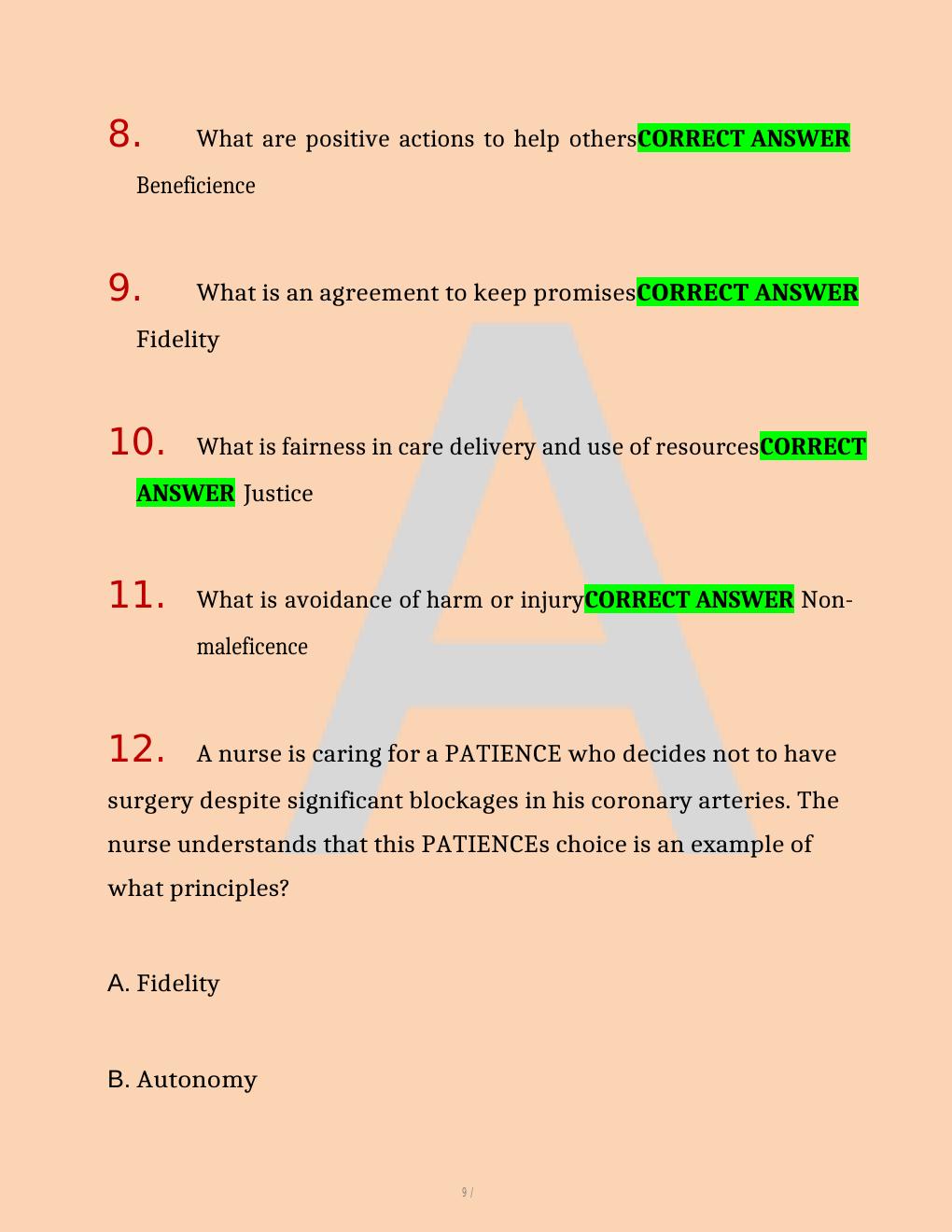 Preview page 9 of ATI  COMPREHENSIVE PREDICTOR EXAM WITH QUESTIONS AND  REVISED CORRECT ANSWERS,  100%  GUARANTEE  PASS