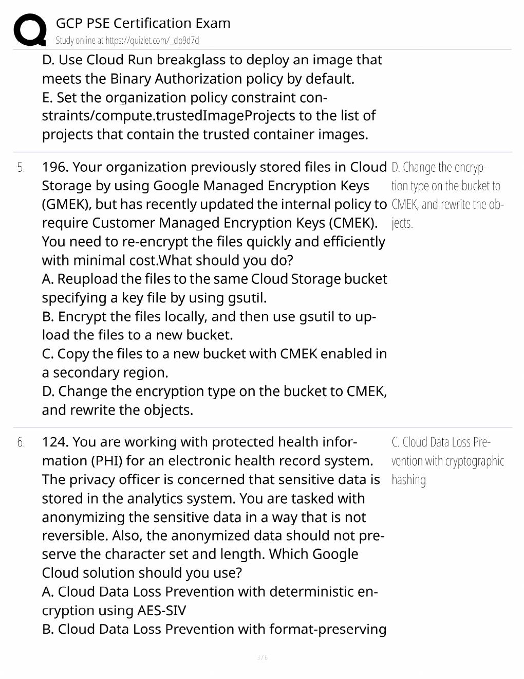 Preview page 3 of GCP PSE Study Guide / Professional Cloud Security Engineer / Score 100% / 2025 Update / Exam Prep