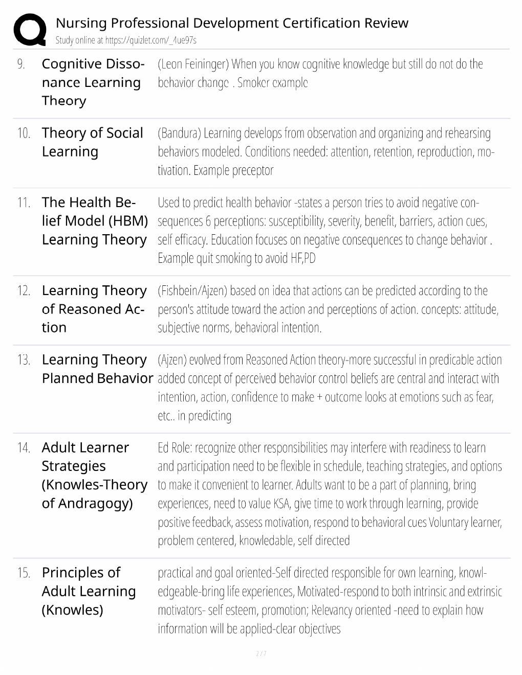 Preview page 2 of Nursing Professional Development Study Guide / Certification Review / Score 100% / 2025 Update / Exam Prep
