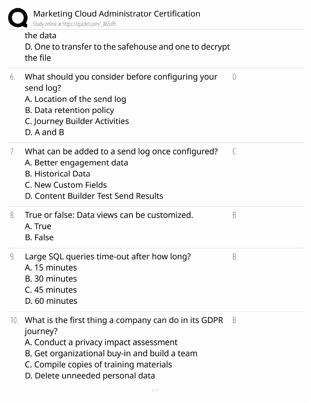 Preview page 2 of Marketing Cloud Administrator Study Guide / Certification Exam Prep / Score 100% / 2025 Update