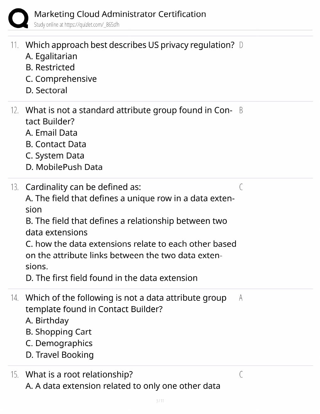 Preview page 3 of Marketing Cloud Administrator Study Guide / Certification Exam Prep / Score 100% / 2025 Update