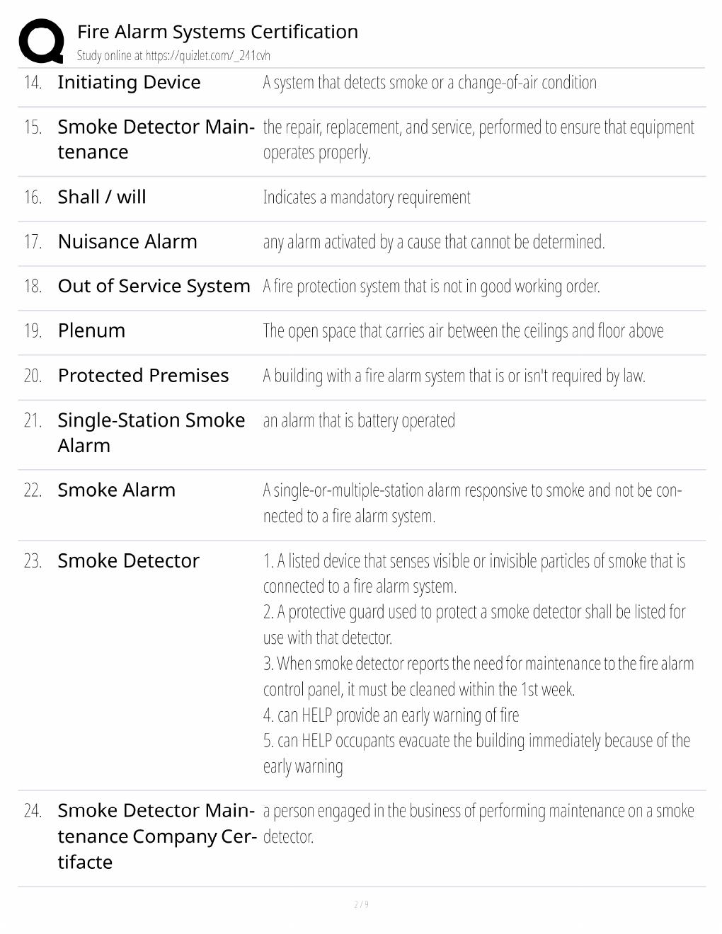 Preview page 2 of Fire Alarm Systems Study Guide / Certification Exam Prep / Score 100% / 2025 Update