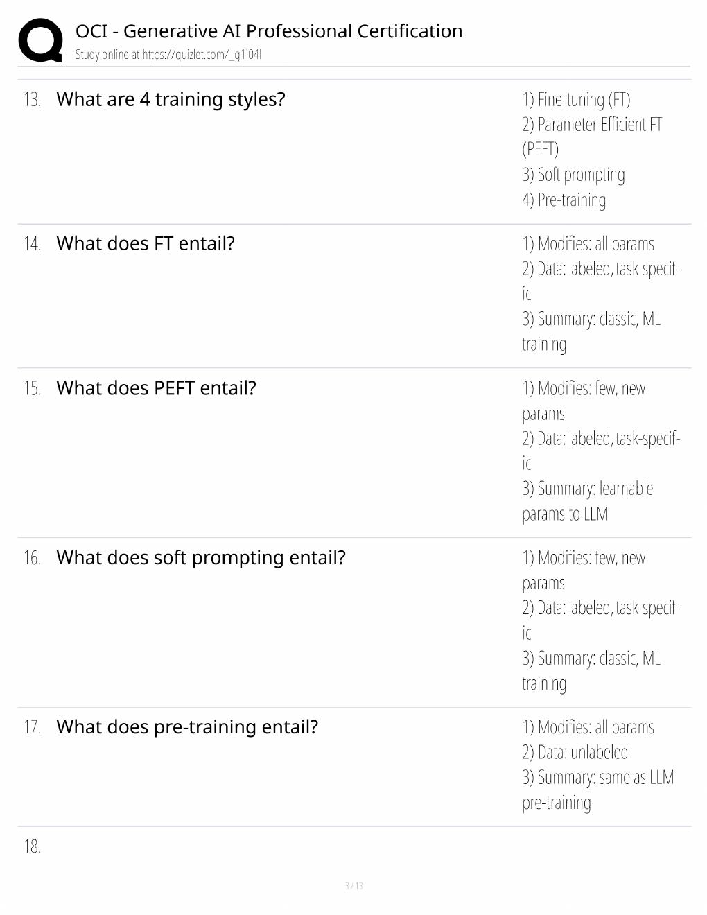 Preview page 3 of OCI Generative AI Professional Study Guide / Certification Exam Prep / Score 100% / 2025 Update