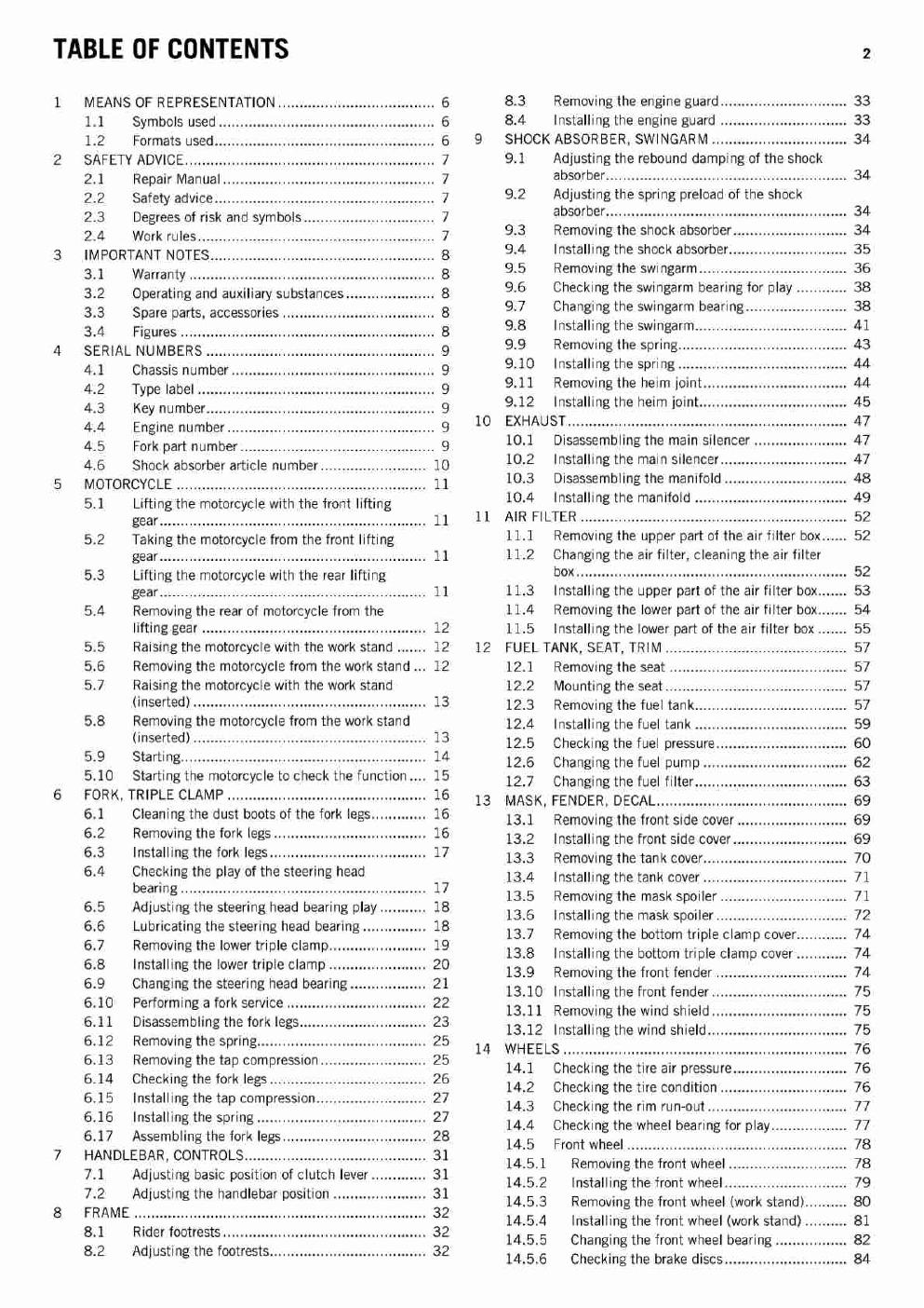Preview page 4 of KTM 2015 - 1050 Adventure - Service Workshop Repair Manual