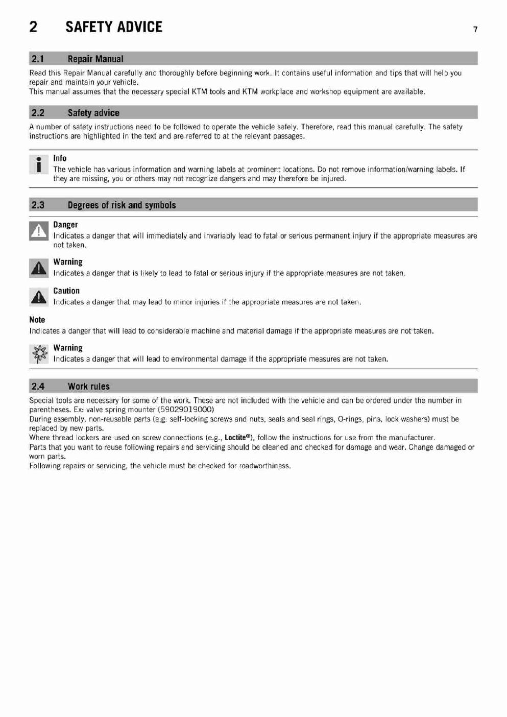 Preview page 9 of KTM 2015 - 1050 Adventure - Service Workshop Repair Manual