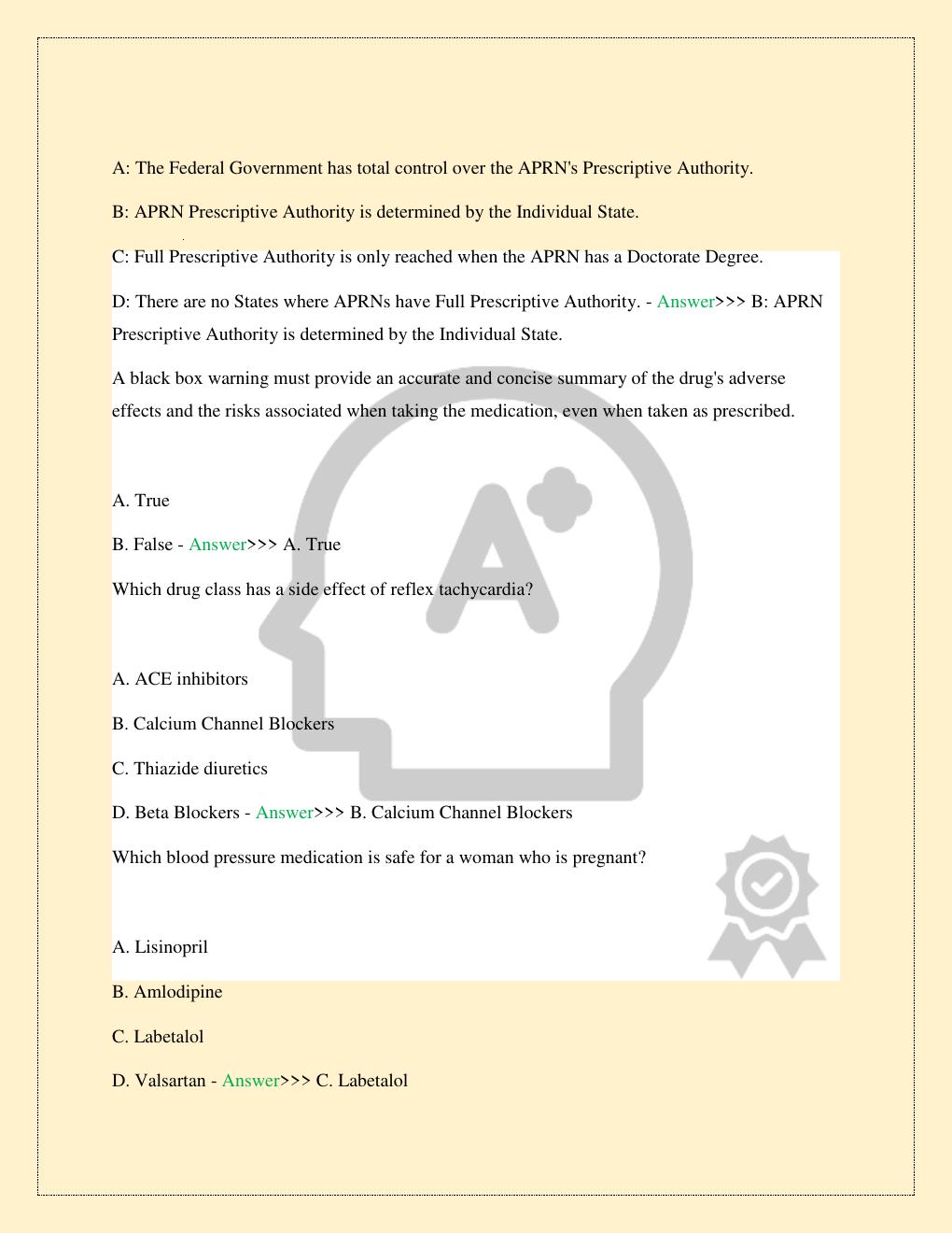 Preview page 5 of NR 565 ADVANCED PHARMACOLOGY CHAMBERLAIN MIDTERM MOCK FINAL PRACTICE EXAM TEST LATEST 2026/2027 COMPLETE STUDY QUESTIONS
