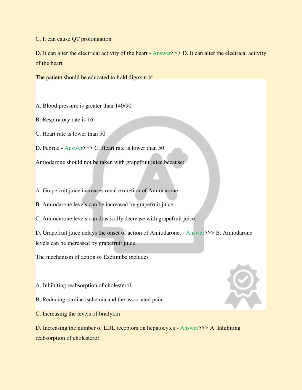 Preview page 10 of NR 565 ADVANCED PHARMACOLOGY CHAMBERLAIN MIDTERM MOCK FINAL PRACTICE EXAM TEST LATEST 2026/2027 COMPLETE STUDY QUESTIONS