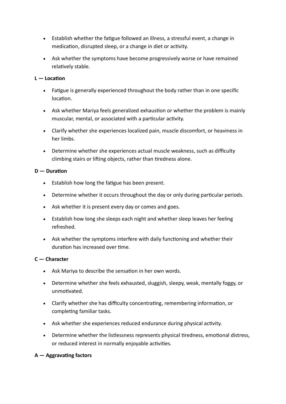 Preview page 5 of Ihuman comprehensive case  study. 27-year-old Mariya Rivera.  Reason for encounter: Fatigue  and Listlessness.   Exam st