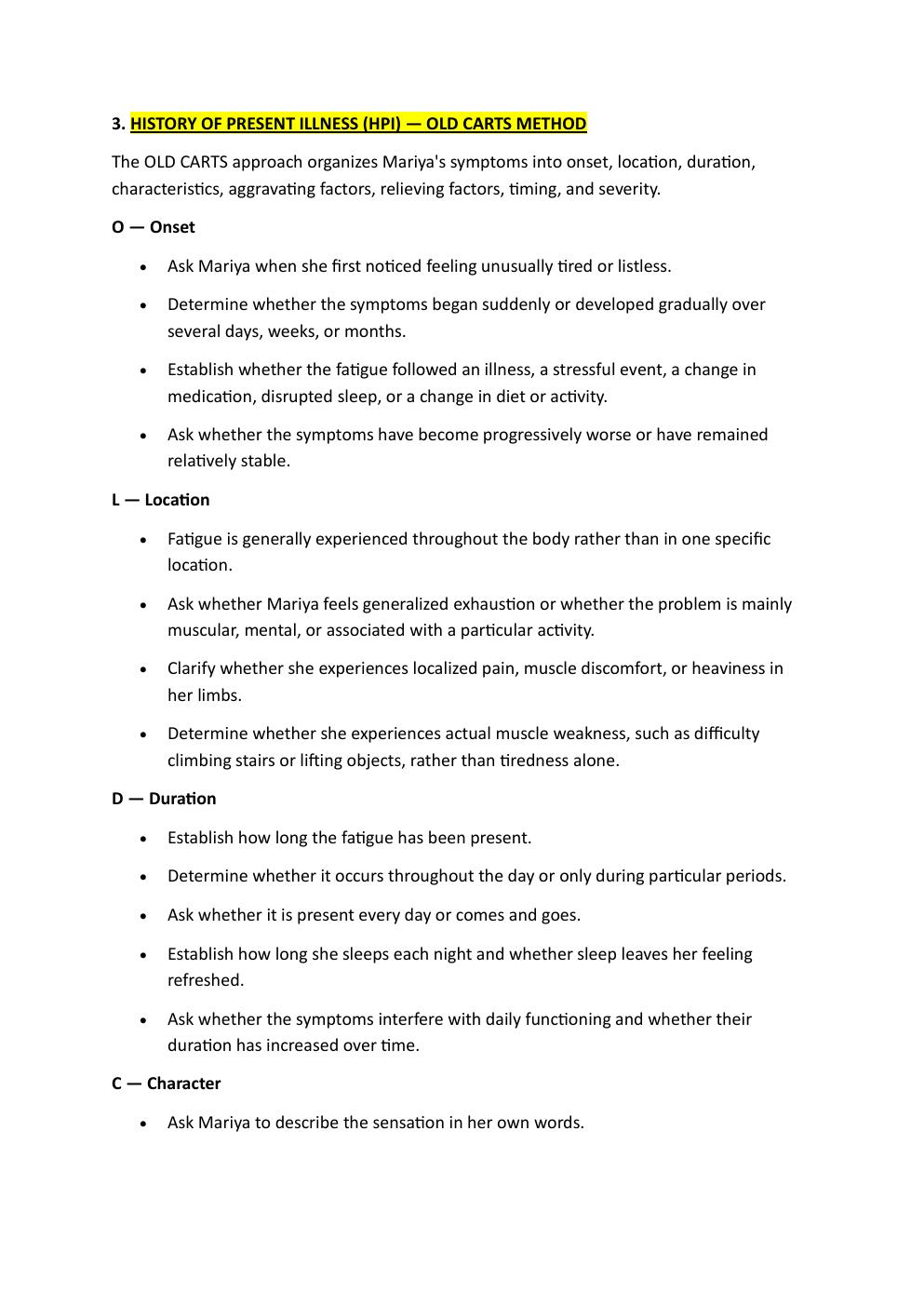 Preview page 4 of Ihuman case study. 27-year-old  Mariya Rivera. Reason for  encounter: Fatigue and  Listlessness.   Exam study guide. Gra