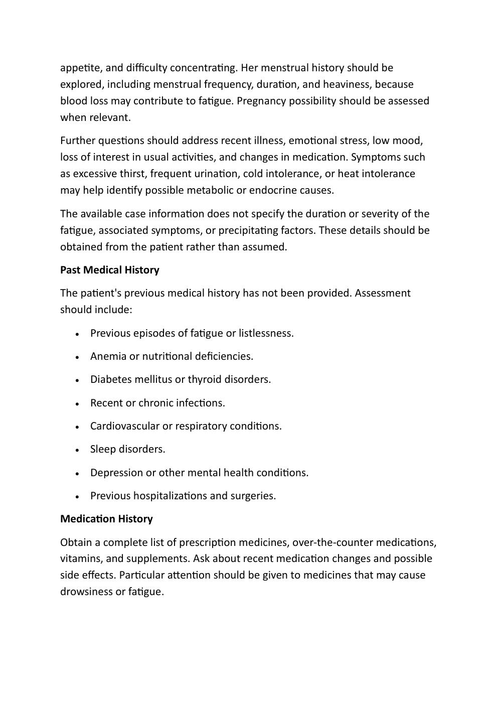 Preview page 3 of Ihuman case study. Mariya Rivera,  27-year-old. Reason for  encounter: Fatigue and  Listlessness. Exam study guide.  Wit