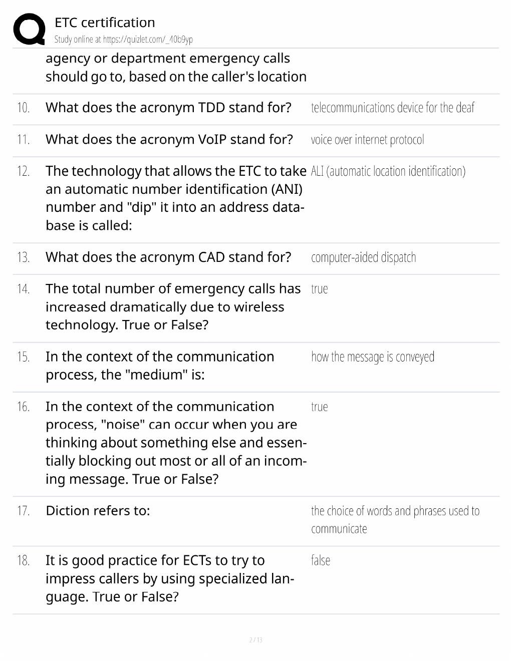 Preview page 2 of ETC Certification Study Guide / Exam Prep / Score 100% / 2025 Update