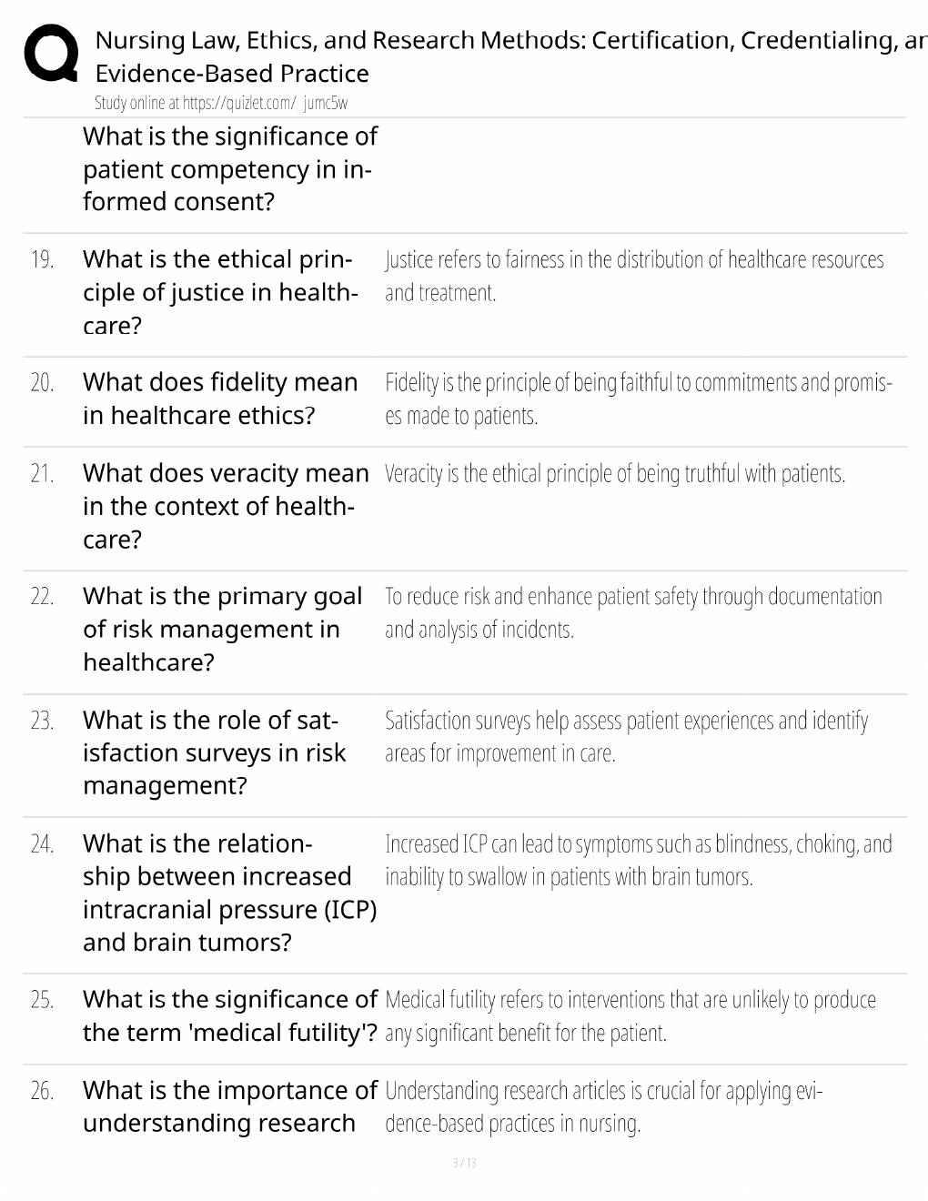 Preview page 3 of Nursing Law & Ethics Study Guide / Research Methods, Certification & Credentialing / Score 100% / 2025 Update / Exam Pre