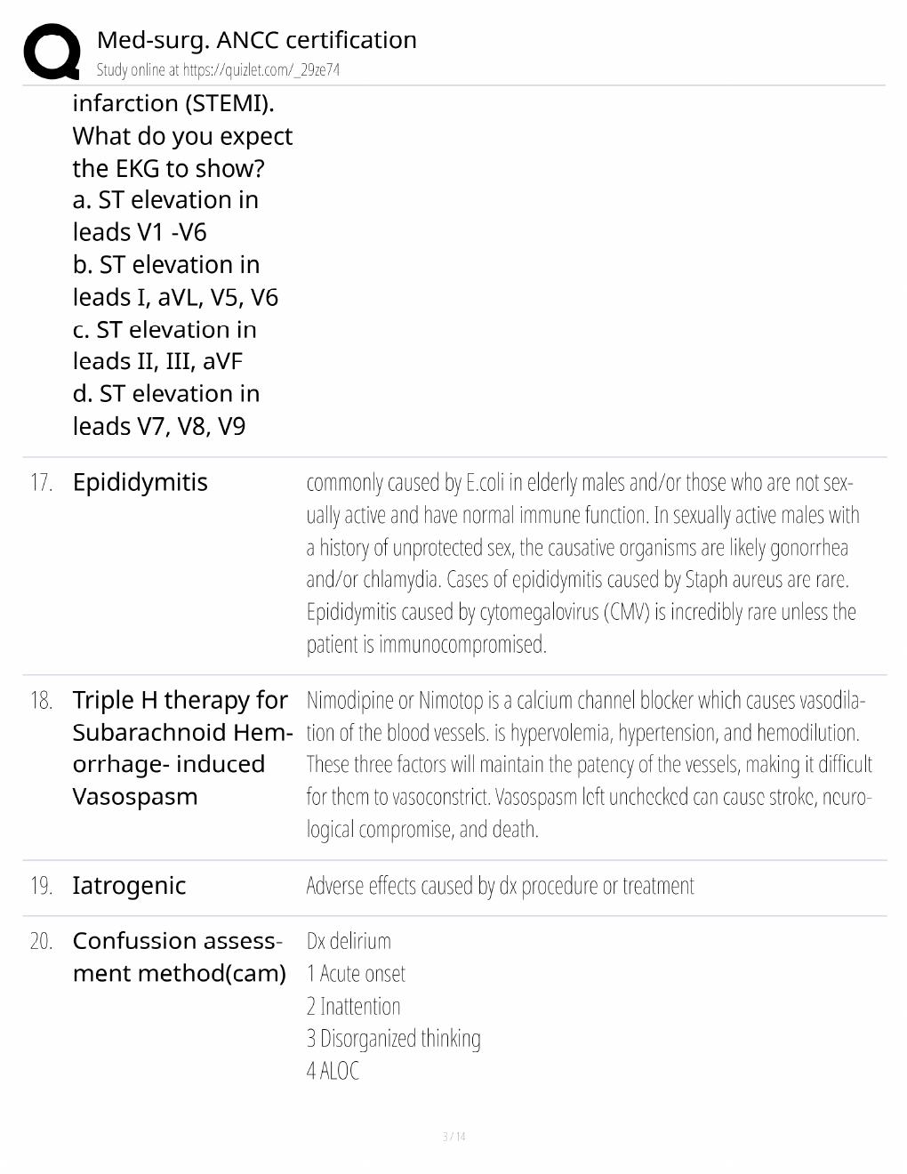 Preview page 3 of Med-Surg ANCC Study Guide / Certification Exam Prep / Score 100% / 2025 Update
